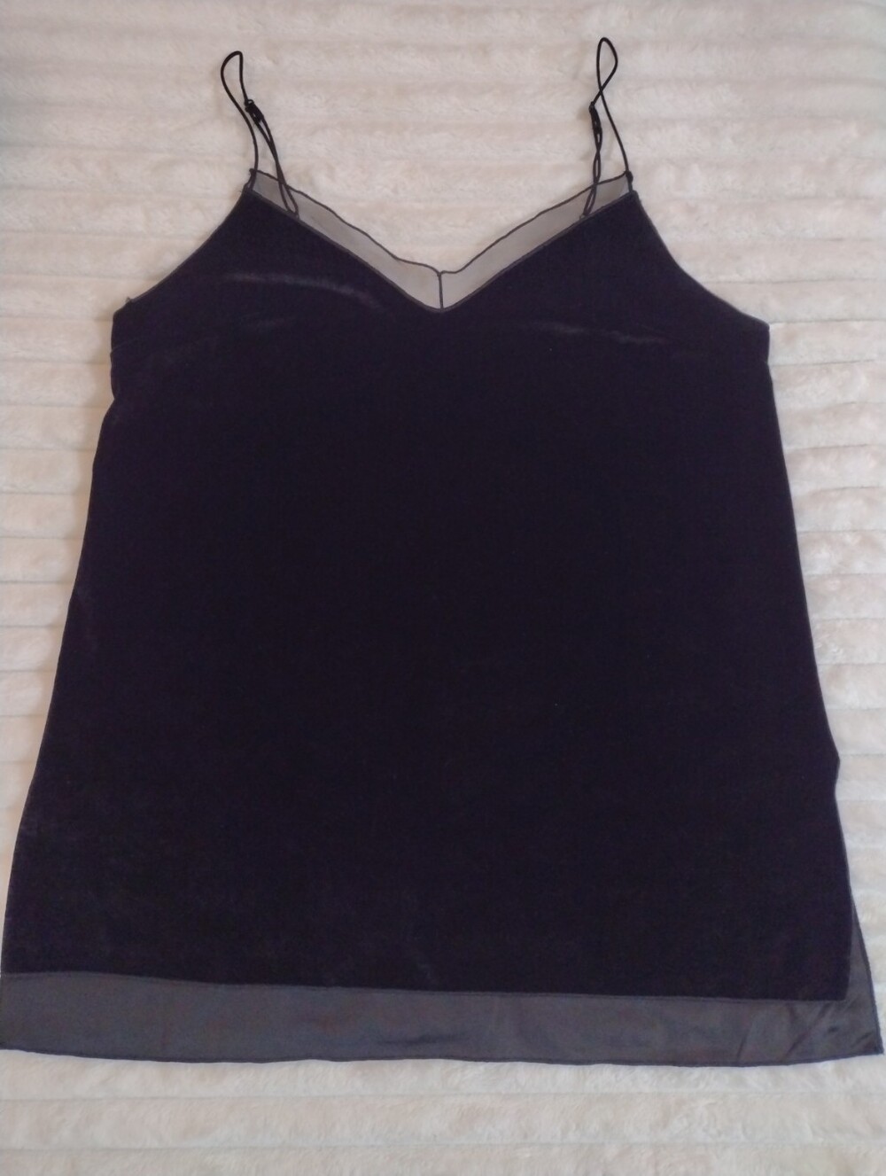 Free People Cami Med Intimately Velvet Tank Top Mesh Grunge Boho Spaghetti Strap